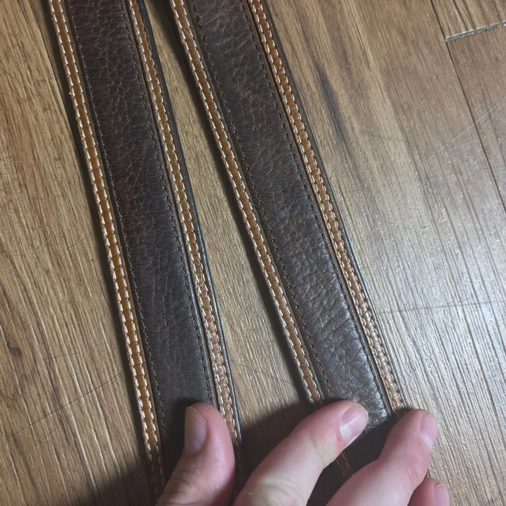 Ariat Mens Diesel Leather Western Belt Brown Rowdy Contrast Stitch 44 Cowboy